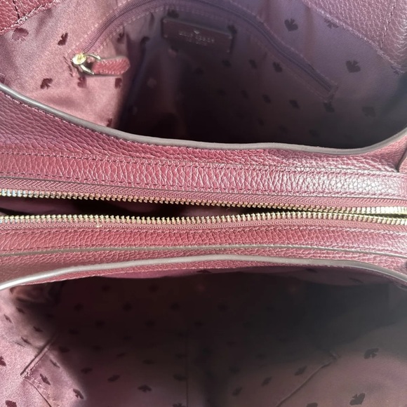 Kate Spade Triple Compartment Shoulder Bag Tote Pebbled Leather - Picture 5 of 6